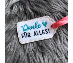 Stickserie ITH - Anhänger Abschied & Danke